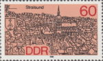 DDR Germany Stralsund postage stamp plate flaw