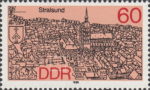 Germany 1988 postage stamp Stralsund plate flaw 3146I