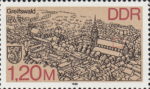 Germany 1988 Greifswald postage stamp plate flaw 3166I