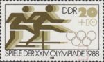 Germany Olympic games Seoul Korea hurdles postage stamp plate flaw