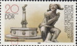 Eulenspiegelbrunnen postage stamp plate flaw