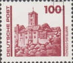GDR DDR 1990 Wartburg castle Eisenach postage stamp plate flaw 3350II