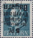 Germany Bavaria 1919 postage stamp inverted overprint