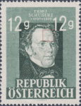 Austria 1947 Franz Schubert postage stamp plate flaw