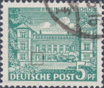 West Berlin 1949 5 pf Tegel Castle postage stamp plate flaw