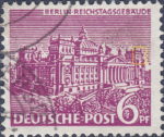 West Berlin 1949 6 pf Reichstag postage stamp plate flaw