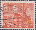 West Berlin 1949 8 pf Schoneberg Town Hall postage stamp plate flaw
