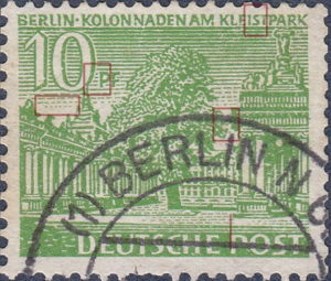 West Berlin 1949 10 pfennig Kleist Park postage stamp Type 2