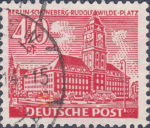 West Berlin 1949 40 pf Schoneberg Town Hall postage stamp plate flaw