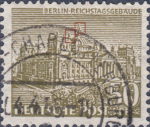 West Berlin 1949 50 pf Reichstag Building postage stamp plate flaw