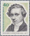 West Berlin Johann Philipp Eduard Gaertner double print on postage stamp