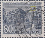 West Berlin 1949 80 pf Polytechnic College postage stamp constant flaw