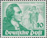 West Berlin philately Johann Wolfgang von Goethe stamp flaw