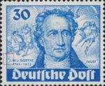 Deutsche Post Johann Wolfgang von Goethe postage stamp plate flaw