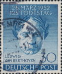 West Berlin 1952 Ludwig van Beethoven postage stamp flaw