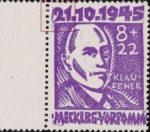 Germany Mecklenburg-Vorpommern Dr. Erich Klausener postage stamp plate flaw 21XII