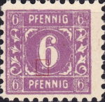 Germany Mecklenburg-Vorpommern 6 pfennig postage stamp plate flaw