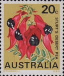 Australia flowers Strut's desert pea postage stamp plate flaw