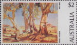 Australia Art Hans Heysen postage stamp plate flaw