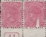 Australia Tasmania postage stamp wedge flaw