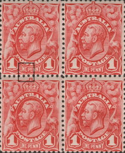 Australia King George V postage stamp roller flaw