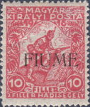 Fiume overprint on stamp of Hungary Letterpress 
