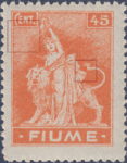Fiume 45 cent postage stamp freedom allegory Garibaldi monument Milan