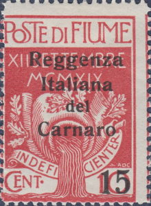 Fiume Reggenza Italiana del Carnaro forged stamp