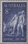 Australia 1965 ANZAC postage stamp plate flaw