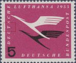 Lufthansa 1955 postage stamp plate flaw 205 f1
