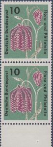 Germany 1963 Flora and philately postage stamp plate flaw f35