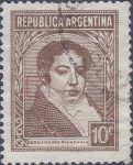 Argentina Bernardino Rivadavia 10 cents brown stamp type 1