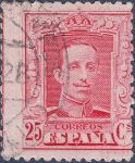 Spain postage stamp Alfonso XIII 25 cs type II