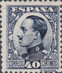 Spain postage stamp Alfonso XIII 40 centimos type II