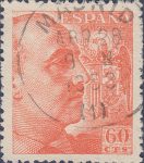 Spain postage stamp Francisco Franco 60 cts type I