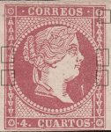 Spain postage stamp Queen Isabella II 4 cuartos type III