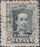 Spain postage stamp Alfonso XIII 15 cs type II