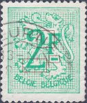 Belgium 2 f postage stamp heraldic lion type 1