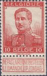 Postage stamp of Belgium Albert I in uniform type I