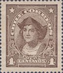 Chile correos 4 centavos Christopher Columbus postage stamp