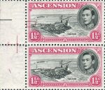 Ascension postage stamp Davit plate flaw