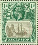 Ascension postage stamp torn flag plate flaw