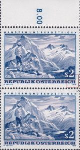 Austria 1970 mountaineering stamp plate flaw