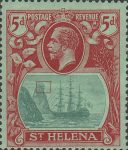 St. Helena postage stamp cleft rock plate flaw
