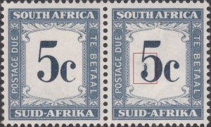 Republic of South Africa postage due stamp spur on 5 variety