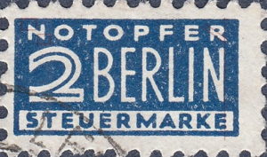 Notopfer Berlin Steuermarke Type I Za