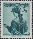 Austria postage stamp plate flaw Salzburg 5 g Gindl
