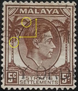 Straits Settlements postage stamp, King George VI, Die 1.
