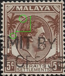 Straits Settlements postage stamp, King George VI, Die 2.