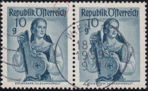 Austria national costumes Styria postage stamp flaw Gindl G29